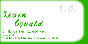 kevin ozvald business card